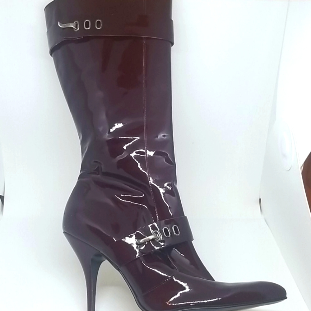 COPY - BCBGIRLS IRES-P CRANBERRY PATENT LEATHER BOOTS